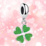 Four-Leaf Clover Charm Necklace Green