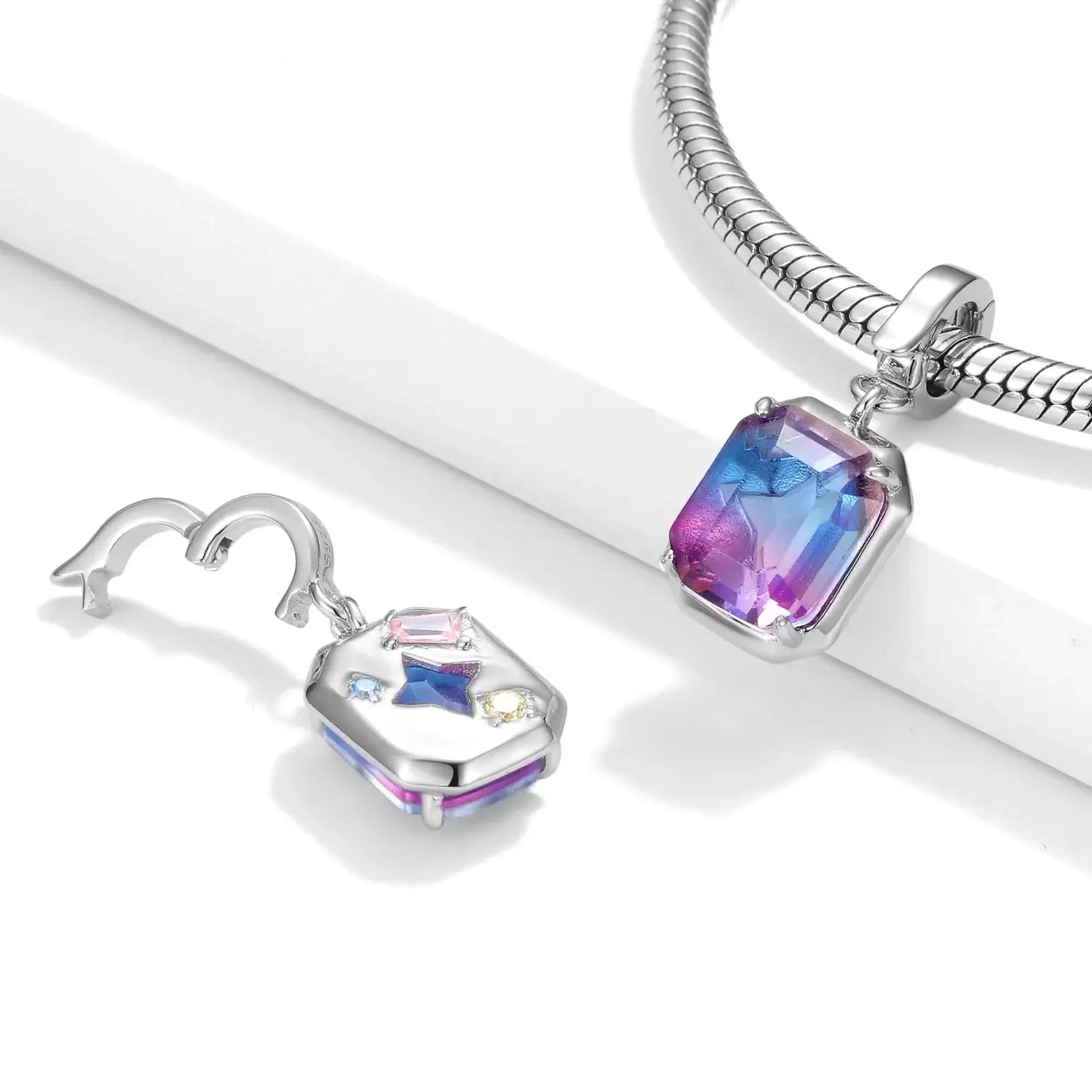 Sterling Silver Diamond Zircon Charm Pendant