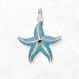 Charm pendentif étoile en pendentif argent sterling turquoise avec pierres scintillantes inspiré de la mer bleue