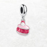 Strawberry Macaroon Silver Charm Pendant