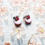 Strawberry Macaroon Silver Charm Pendant