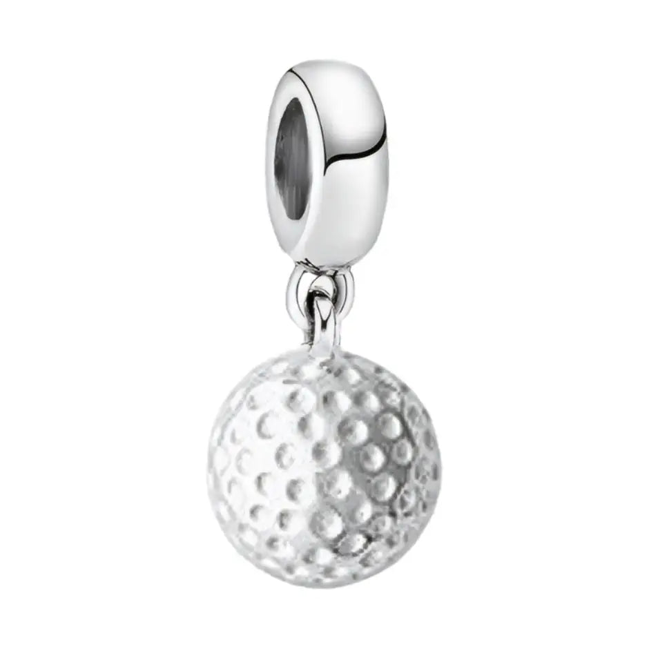 Charm pendentif balle de golf argent en métal poli avec texture détaillée dimples parfait pour cadeau et charmes pendentifs