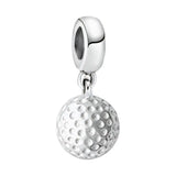 Charm pendentif balle de golf argent en métal poli avec texture détaillée dimples parfait pour cadeau et charmes pendentifs