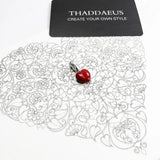 Red Heart Charm Pendant Silver