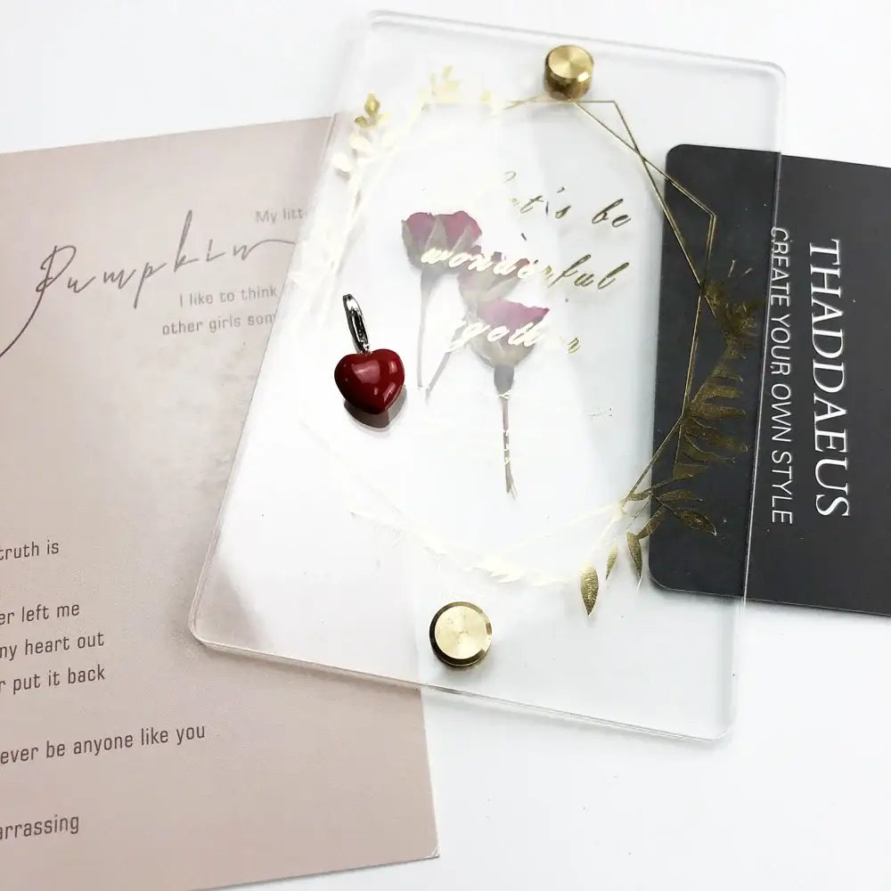 Red Heart Charm Pendant Silver