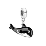 Charm pendentif orque en argent avec finition métallique polie noir et argent bijoux symboliques élégant