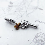 Western Pistol Pendant Charm Silver
