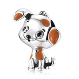 Charms pour bracelet chiens argent avec charm chien argent en argent brillant et émail orange noir pour une touche d’élégance