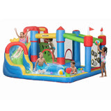 Inflatable castle with paddling pool