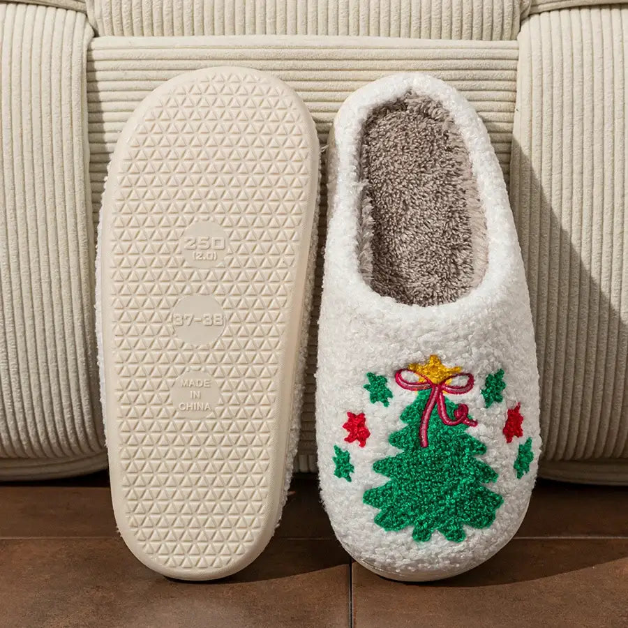 Christmas Tree Winter Slippers