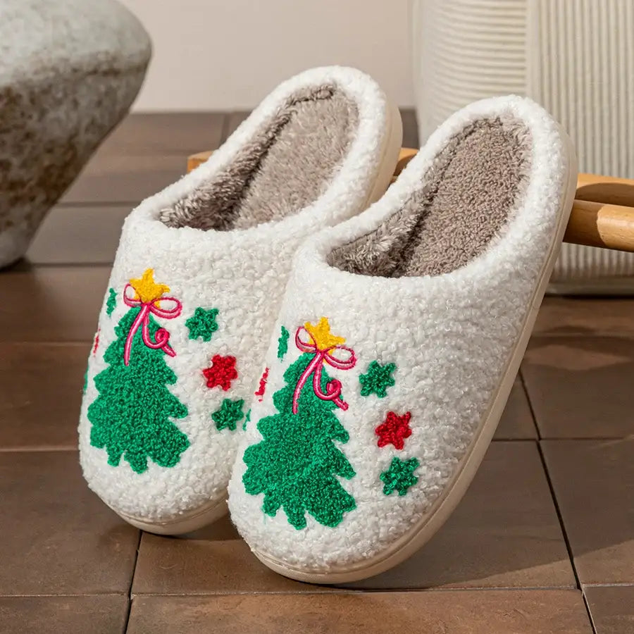 Christmas Tree Winter Slippers