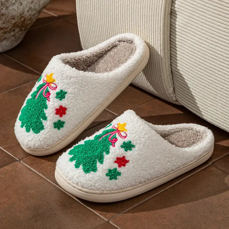 Christmas Tree Winter Slippers