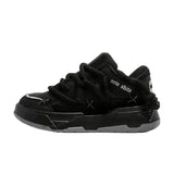 Chaussures luxe sport unisexe en noir avec semelle chunky et tige texturée alliant style et confort