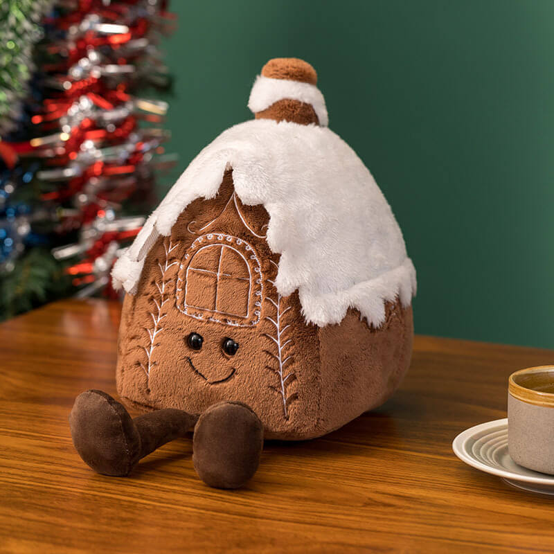 Set di Peluche Festivi Omino di Pan di Zenzero & Igloo (Giocattolo Morbido per le Feste)