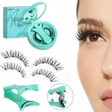 Faux cils magnétiques réutilisables teal avec applicateurs aimantés pour cils magnétiques et déguisement carnaval