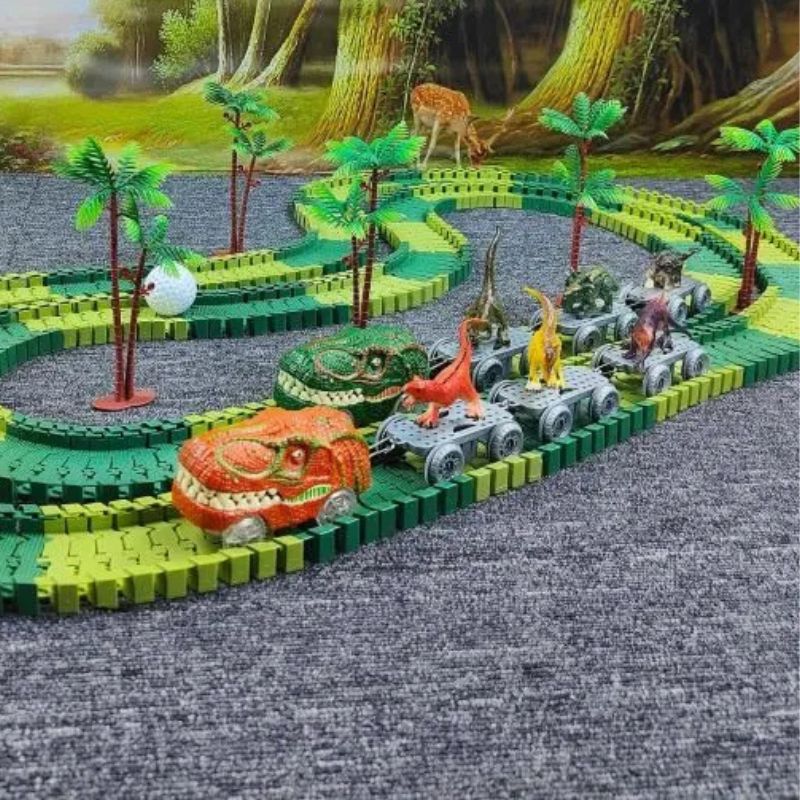 Circuit voiture enfant - Dinosaures