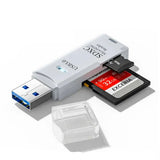 Clé usb 3.0 blanc adaptateur carte avec capuchon transparent et cartes mémoire exceria 32gb ultra-rapide boostez