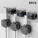 Clips magnétiques noirs et transparents en plastique avec design carré brillant pour organiser câbles magnétiques efficacement