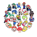 Clips mario bros en pvc résistant colorés pour chaussures mario bros avec personnages iconiques mario et sonic