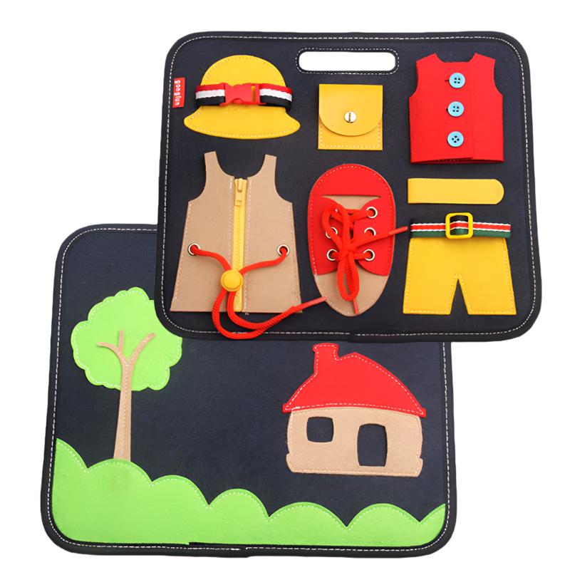 Montessori Quiet Fabric Activity Book (Life Skills Learning)