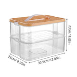 Coffre pour jouet lego transparent à deux niveaux avec couvercle texturé beige et poignée blanche pour rangement lego