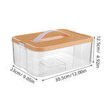 Coffre pour jouet lego en plastique transparent avec couvercle beige texturé et poignée intégrée pour rangement lego