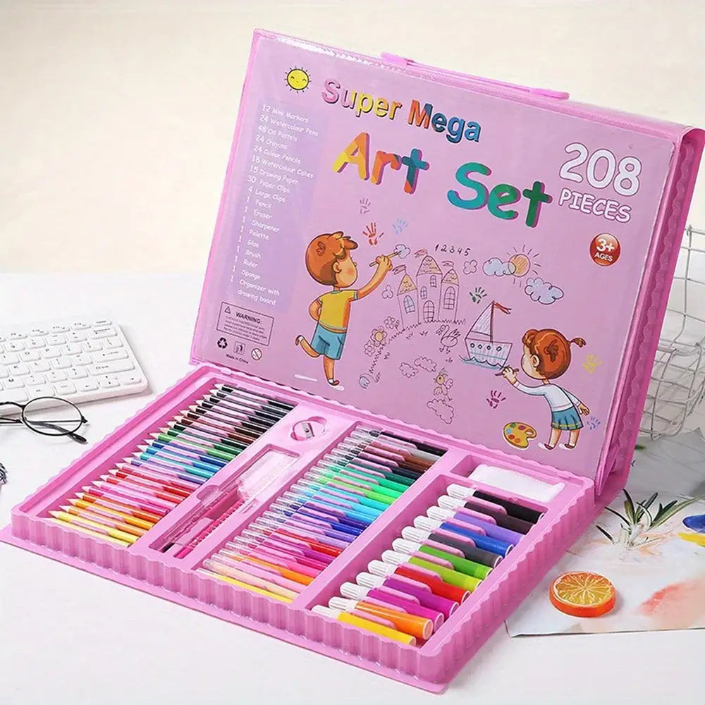 208-Piece Watercolor Felt Tip Pen Drawing Set