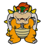 Orange et vert bowser pin enamel avec pointes jaunes et ceinture métallique collection pin’s super mario world jeux vidéo rétro pin’s colorés