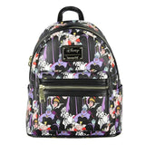 Sac à dos mini cuir disney en faux cuir brillant noir et violet avec motif cruella de vil collection sacs cuir disney
