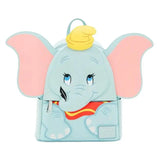 Mini sac à dos cuir disney dumbo bleu clair avec oreilles roses, chapeau jaune et écharpe rouge et jaune collection sacs