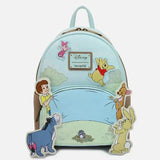 Mini sac à dos cuir disney bleu clair avec broderies personnages winnie l’ourson collection sacs cuir ecoliers