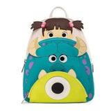 Sac à dos cuir disney trois étages coloré avec personnages de monsters inc collection sacs à dos scolaires peter pan