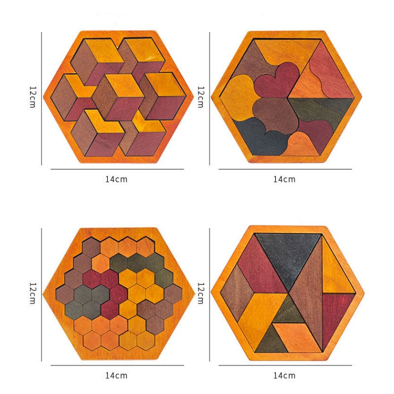 Casse-tête en bois : collection tangrams géométrie