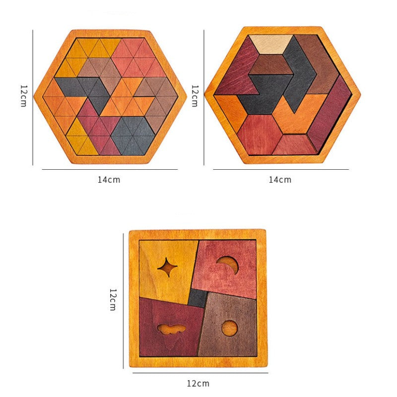 Casse-tête en bois : collection tangrams géométrie