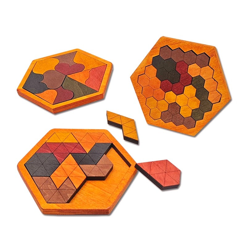 Casse-tête en bois : collection tangrams géométrie