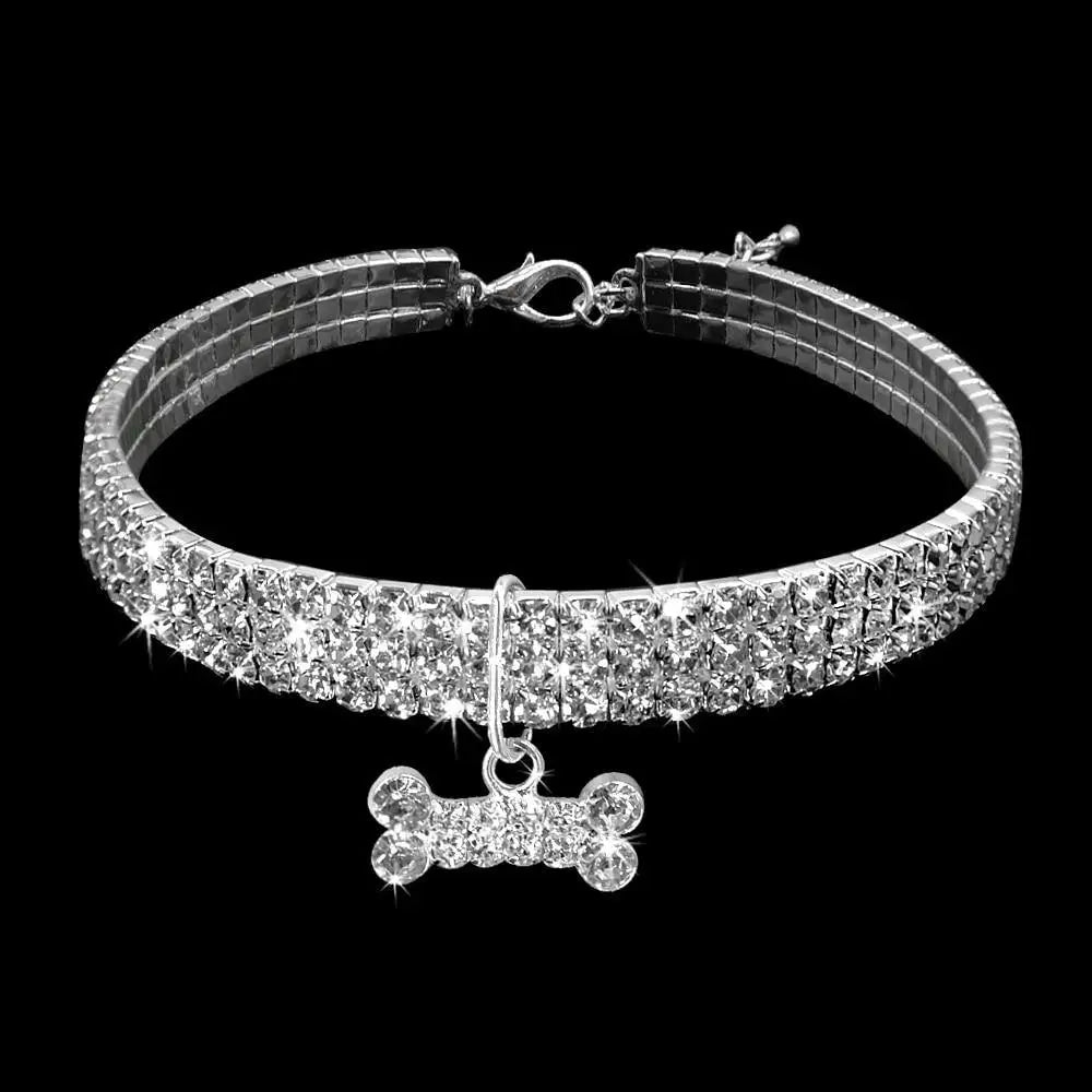 Collier diamant en strass pour chien avec design magnifique rend, fermeture facile et collier super mignon en argent scintillant
