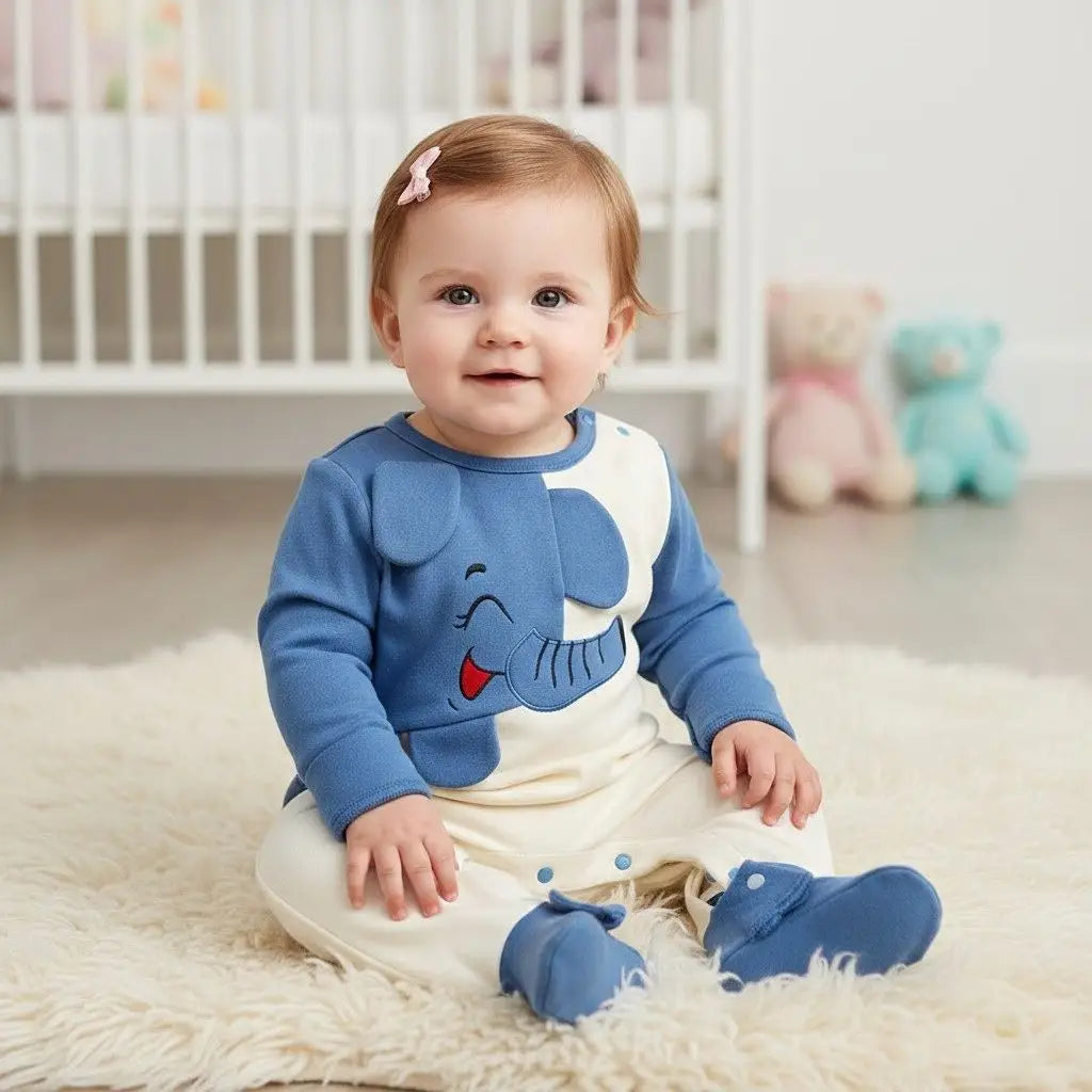 Baby Elephant Cartoon Bodysuit