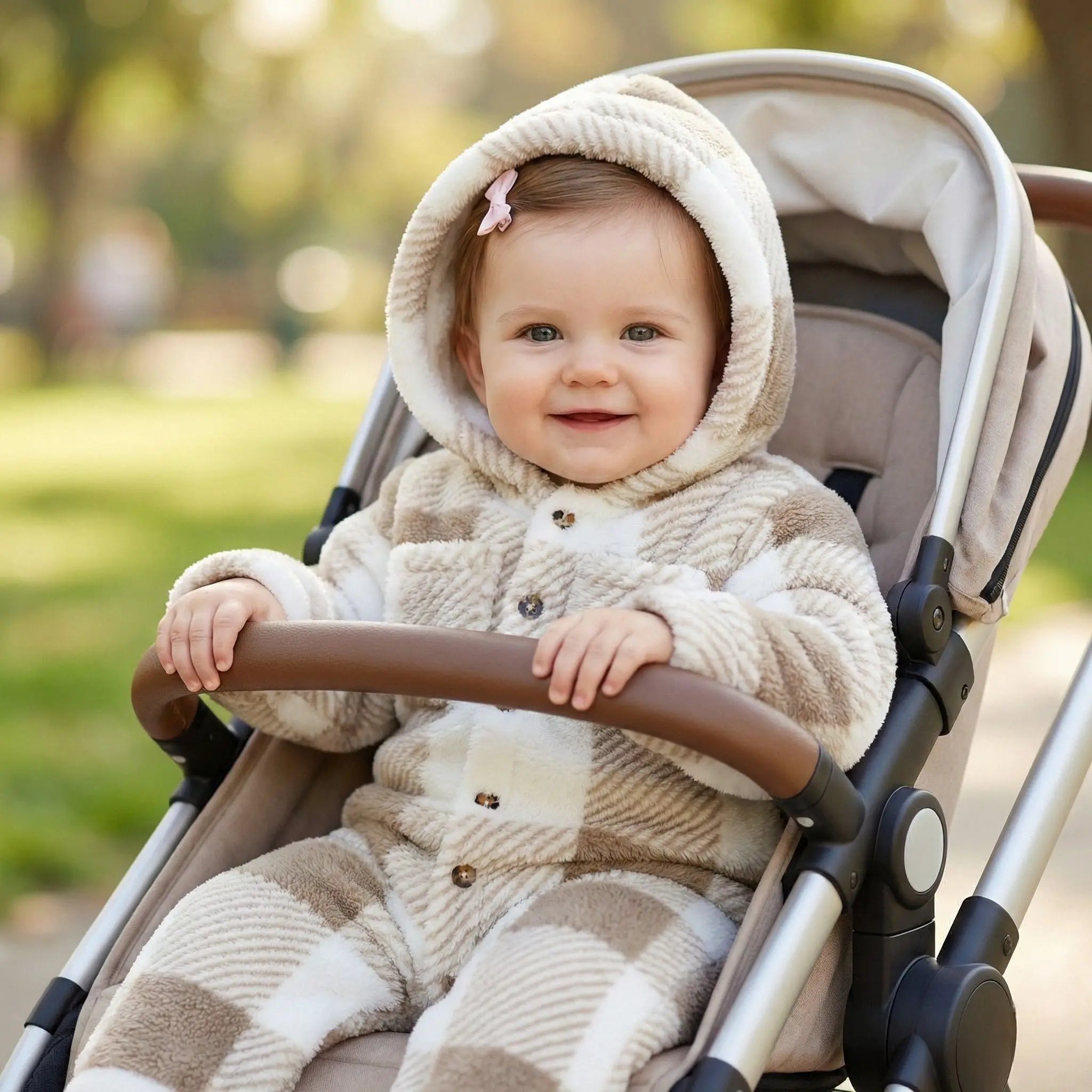 Baby Plaid Hooded Jumpsuit