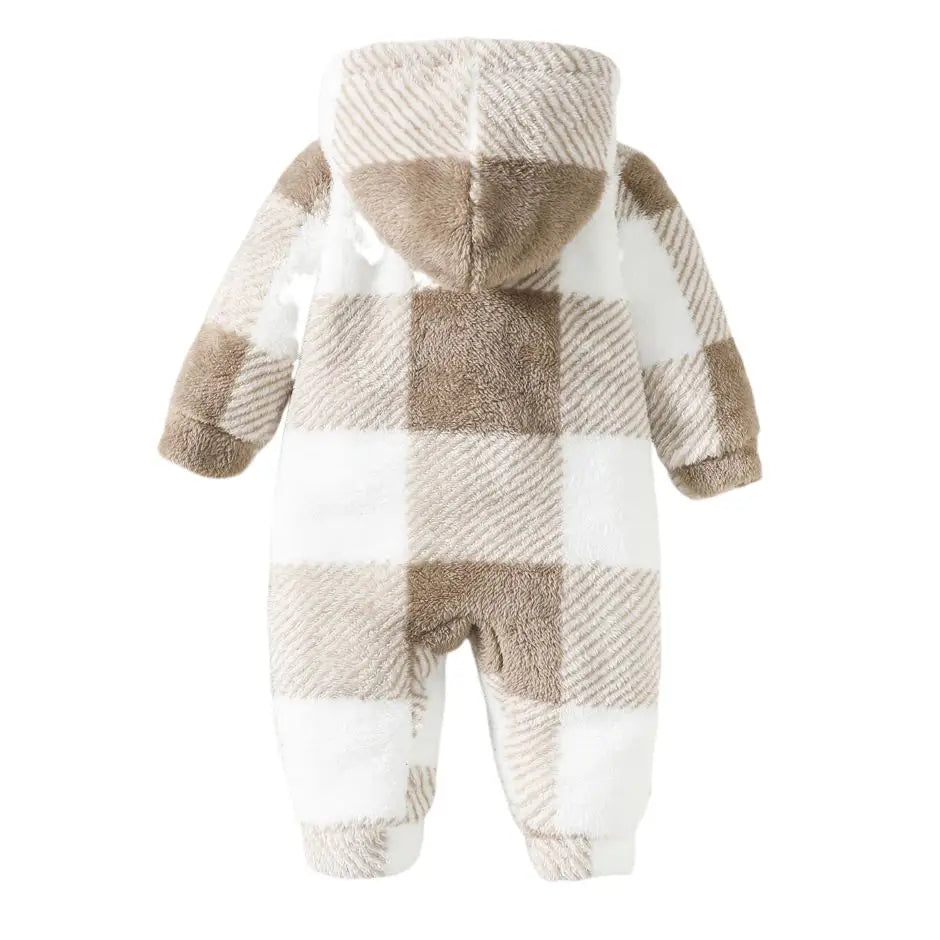 Baby Plaid Hooded Jumpsuit