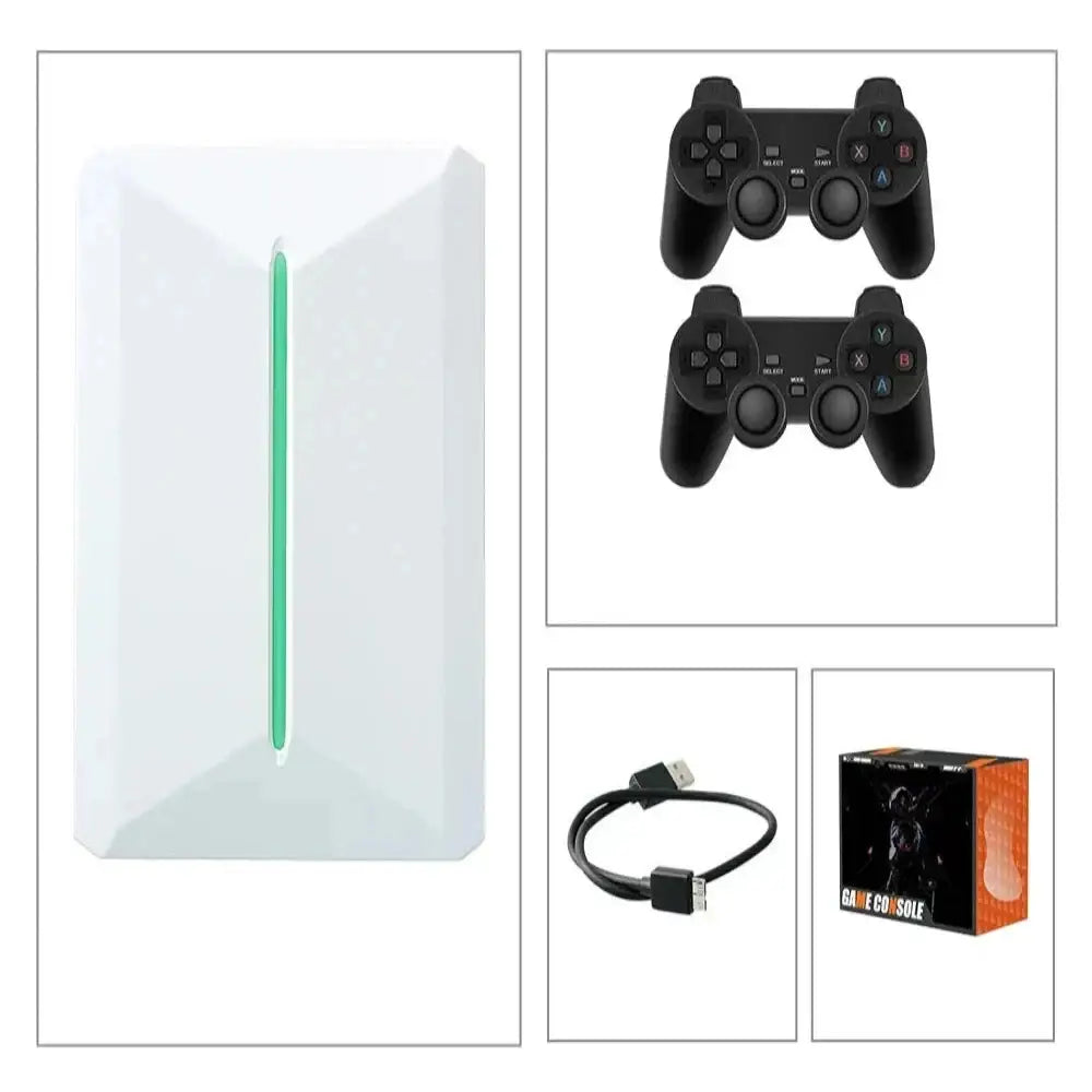 Console de jeux rétro blanc avec une bande led verte verticale pour jeux vidéo rétro ps3 ps2 switch wii sur pc
