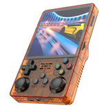 Console jeux rétro transparent orange avec boutons noirs et jeux inclus portable avec 15000 jeux intégrés