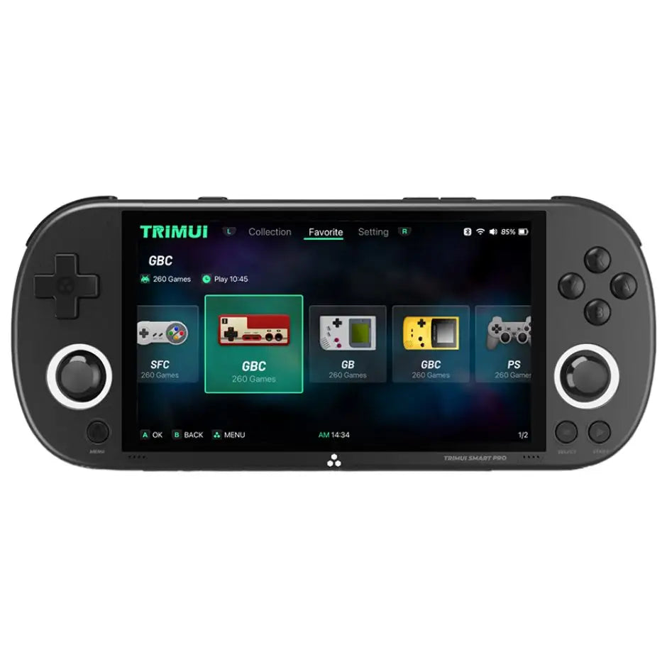 Console rétro portable trimui smart pro noir avec écran tactile émulation fluide et 12000 jeux rétro