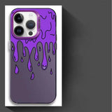 Coque iphone design graffiti vue arrière avec motif peinture dégoulinante dégradé violet et texte so cool style urbain art urbain