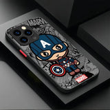 Coque iphone marvel spider-man avec motif capitaine america casque bleu et bouclier rouge blanc style bande dessinée