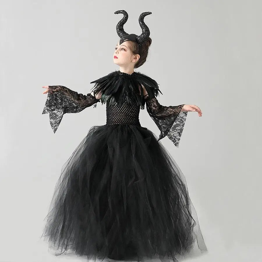 Girls' Maleficent Fancy Dress Costume