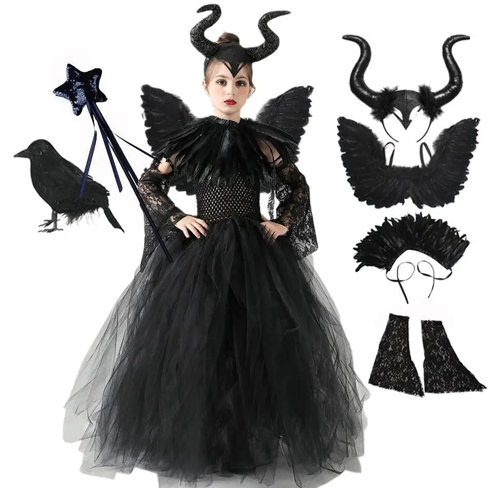 Girls' Maleficent Fancy Dress Costume