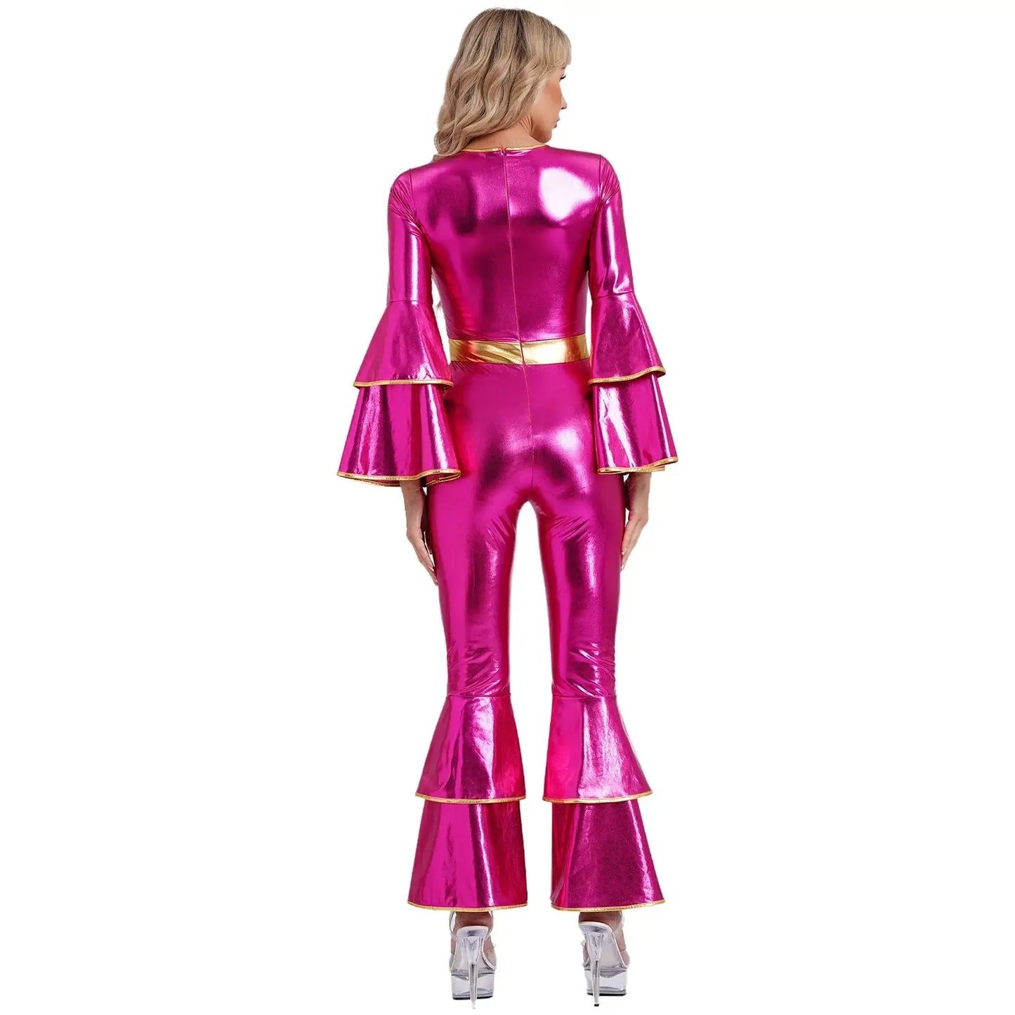 Shimmering Metallic Disco Costume for Women