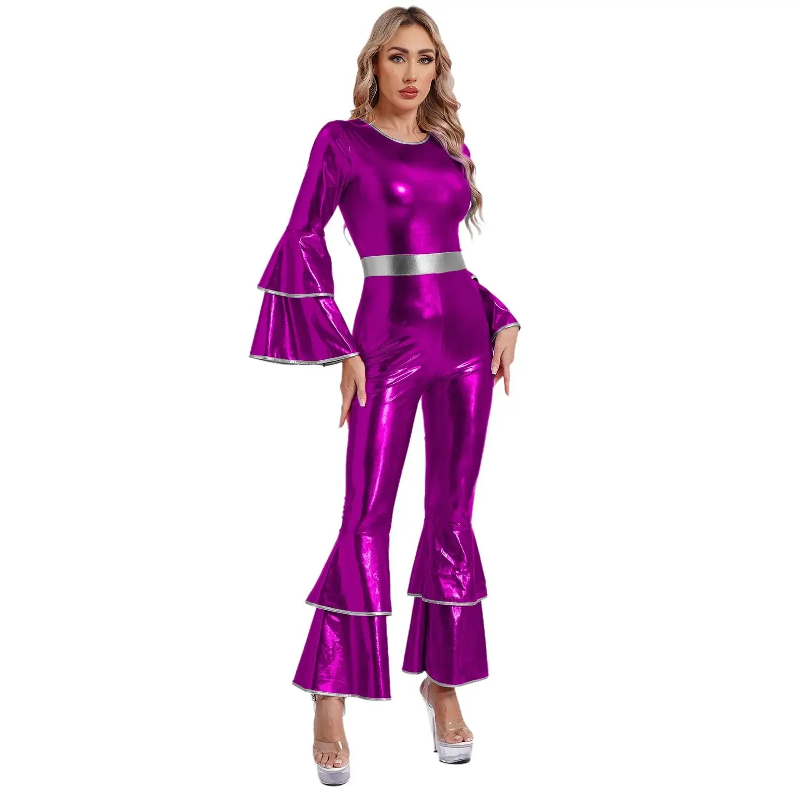 Shimmering Metallic Disco Costume for Women