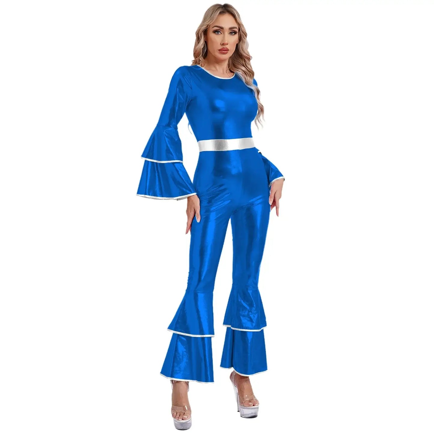 Shimmering Metallic Disco Costume for Women