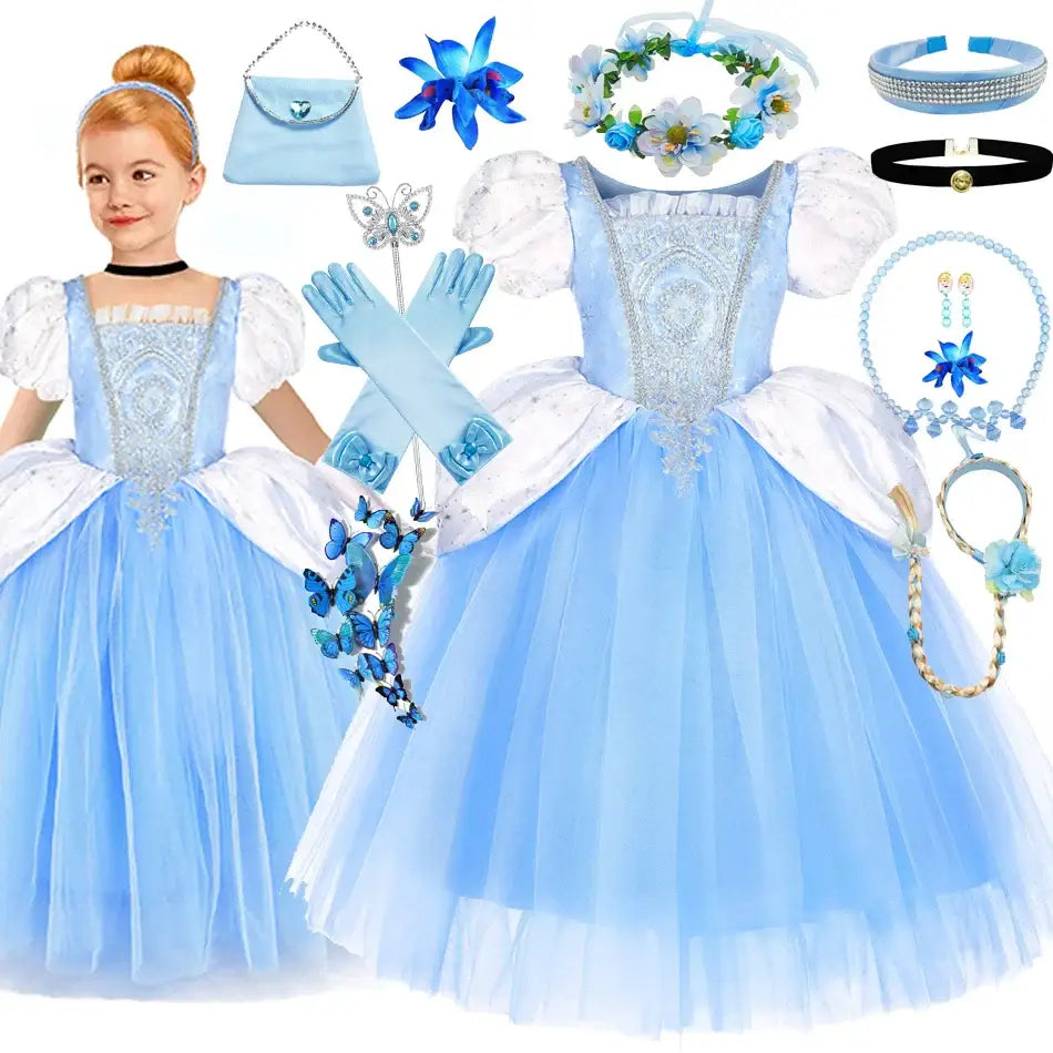 Cinderella Princess Blue Dress Costume